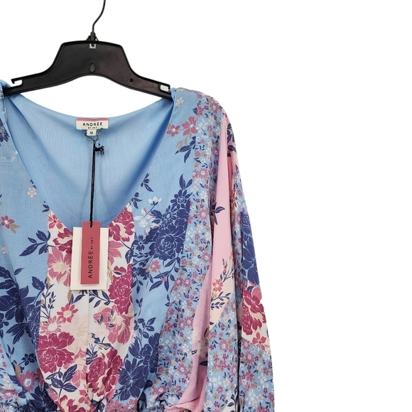 Andree by Unit Women's Plus Mixed Floral Mini Dress - 1X - Picture 3 of 7